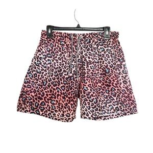 Boardies Pink Leopard Print Swim Shorts/Trunks SZ L Beach Pool Vacay Cruise
